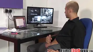 European Twinks Share Oral and Anal in a Public Bathroom