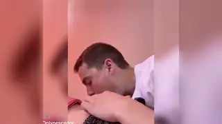 Geeky Guy Takes a Facial After a Quick Blowjob