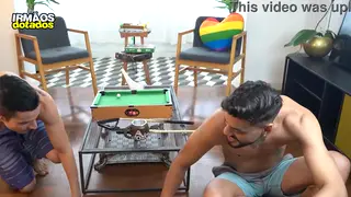 Muscular Latino Takes Bareback Ride After Deep Blowjob
