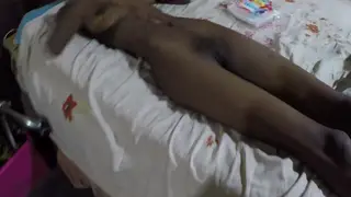 Skinny Amateur Takes a Belly Cumshot in Lingerie
