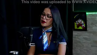 Latina MILF Performs Handjob in Lingerie Outdoors