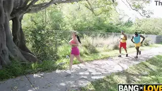 Busty Brunette Stars in Interracial Threesome