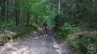 Hairy European Bear Strokes Muscular Body Outdoors
