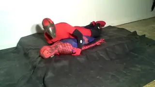 Redhead in Spidey Suit Gets Doggystyle Cumshot