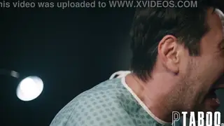 Petite Nurse Gives a Slow Blowjob in a Hospital Room