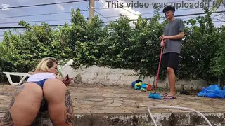 Curvy Latina Milf Takes BBC Fist and Piss Outdoors