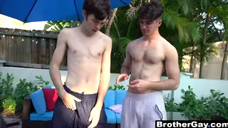 Stepbrother Guides Twink Through First Bareback