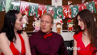 Older Man Shares His Stepdaughter in a Holiday Threesome