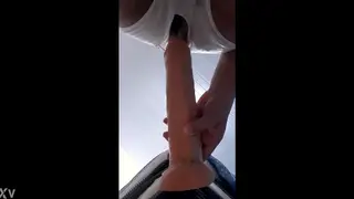 Solo Bottom Stretches Wide With 26cm Dildo Deep Anal Play