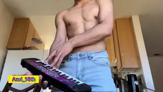 European Teen Works His Big Cock Solo