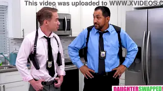 Petite Teens Service a Cop in a POV Threesome