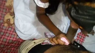 Petite Indian Teen Gives Sensual Massage and Blowjob