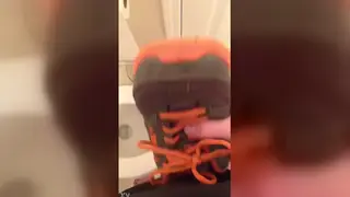 Muscular Jock Teases Uncut Cock In Bathroom Sneaker Fetish Clip