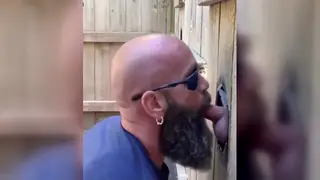 Mature Stranger Takes Anonymous Gloryhole Blowjob