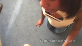 Petite Ebony Teen Takes First Interracial Anal in POV