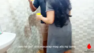 Filipina MILF Escapes Party for Bathroom Quickie