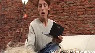 Crossdresser Embraces Feminine Style in Lingerie and Stockings