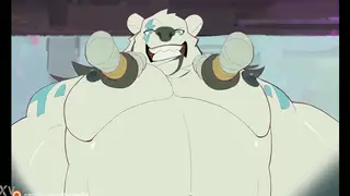 Hairy Bear Dominates Cosplay Bottom in Quick Intense Session