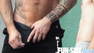 Muscular Coach Barebacks Smooth Twink Outdoors
