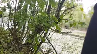 Mature Daddy Watches Man Stroke Outdoors