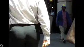 Guy Shows Off His Ass in Suit Pants