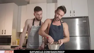 Hairy Bear Stepdad Pounds Stepson Bareback After Rimming