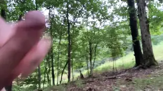 Amateur Gives Deep Blowjob and Handjob Outdoors