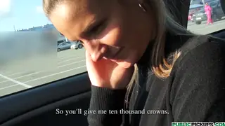 Blonde Picked Up for Outdoor Car Blowjob