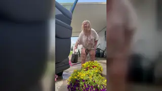 Curvy Mature BBW Flashes Her Big Tits and Ass Outdoors