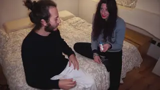 Busty Pregnant Brunette Takes a Creampie on Camera