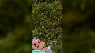 European Teen Strokes Big Cock Before Public Piss