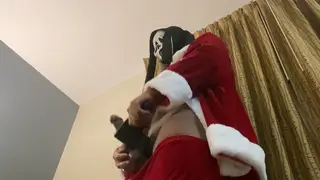 Chubby Bear in Holiday Mask Jerks His Thick Cock to Explosion