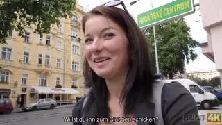 Petite Brunette Enjoys Public Fun With Stranger
