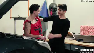Mechanic Barebacks His Partner in Greasy Workshop