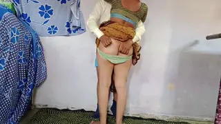 Indian MILF Cheats Standing Up in Stockings