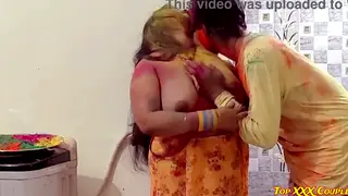 Indian Stepsister Celebrates Holi With Rough Doggystyle
