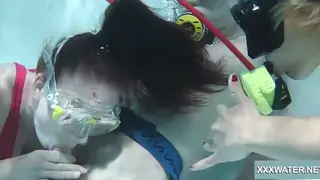 European Teens Share Blowjob and Handjob in Pool Threesome