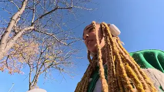 Ebony Woman Performs Oral Sex Outdoors in POV