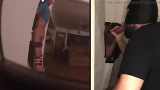 Latino Twink Worships a Stranger's Cock Through a Gloryhole