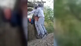 Latino Couple Cruises the Woods for Outdoor Bareback Sex