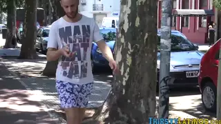 Latino Gives Outdoor Blowjob in POV