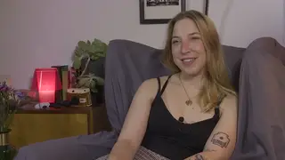 Tattooed Blonde Explores Lesbian Desire in Lingerie