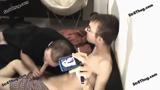 Straight Thug Uses Gay Slave for Piss and Rim Play