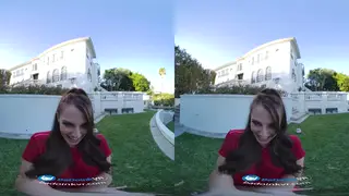 Petite Brunette Gives Deepthroat to Coach in VR Encounter