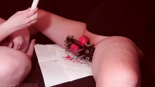 European Femdom Teases With Hot Wax on Sensitive Skin