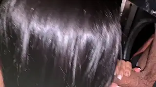 Latina Swinger Services Three Men at Gloryhole Booth