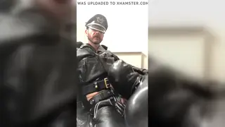 Ebony Master Dominates European Sub in Leather Bondage