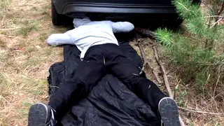 Muscular Daddy Uses Toys on Partner Outdoors