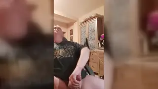 Mature European Bear Works His Cock With Oil