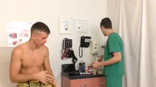 Doctor Examines Slim Patient on Office Desk